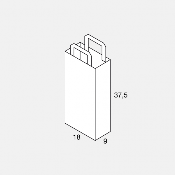 Flachhenkeltasche 18+9x37,5