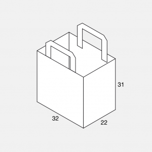 Flachhenkeltasche 32+22x31