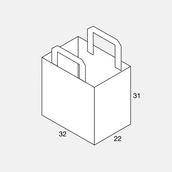 Flachhenkeltasche 32+22x31