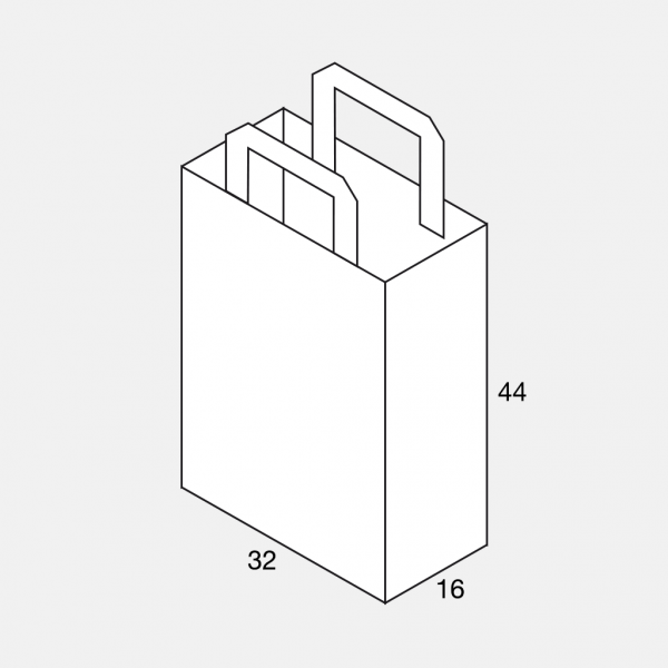 Flachhenkeltasche 32+16x44