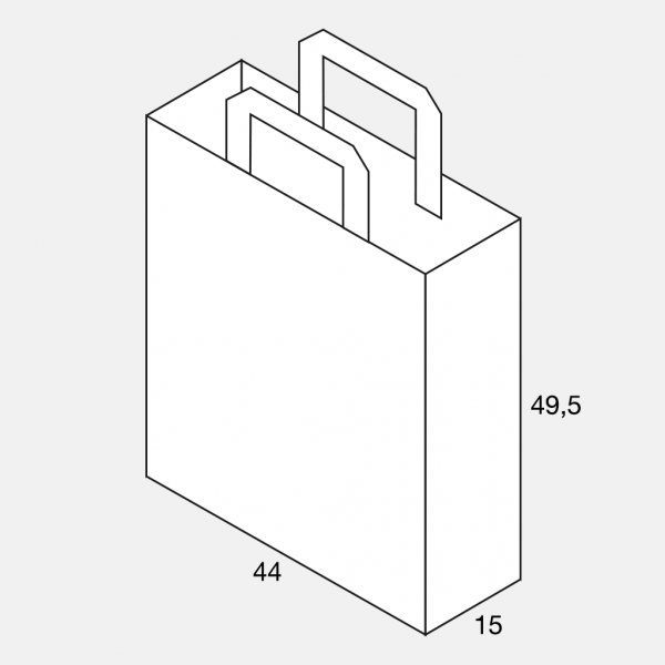 Flachhenkeltasche 44+15x49,5