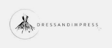 Logo von Dress and Impress schwarz-weiß