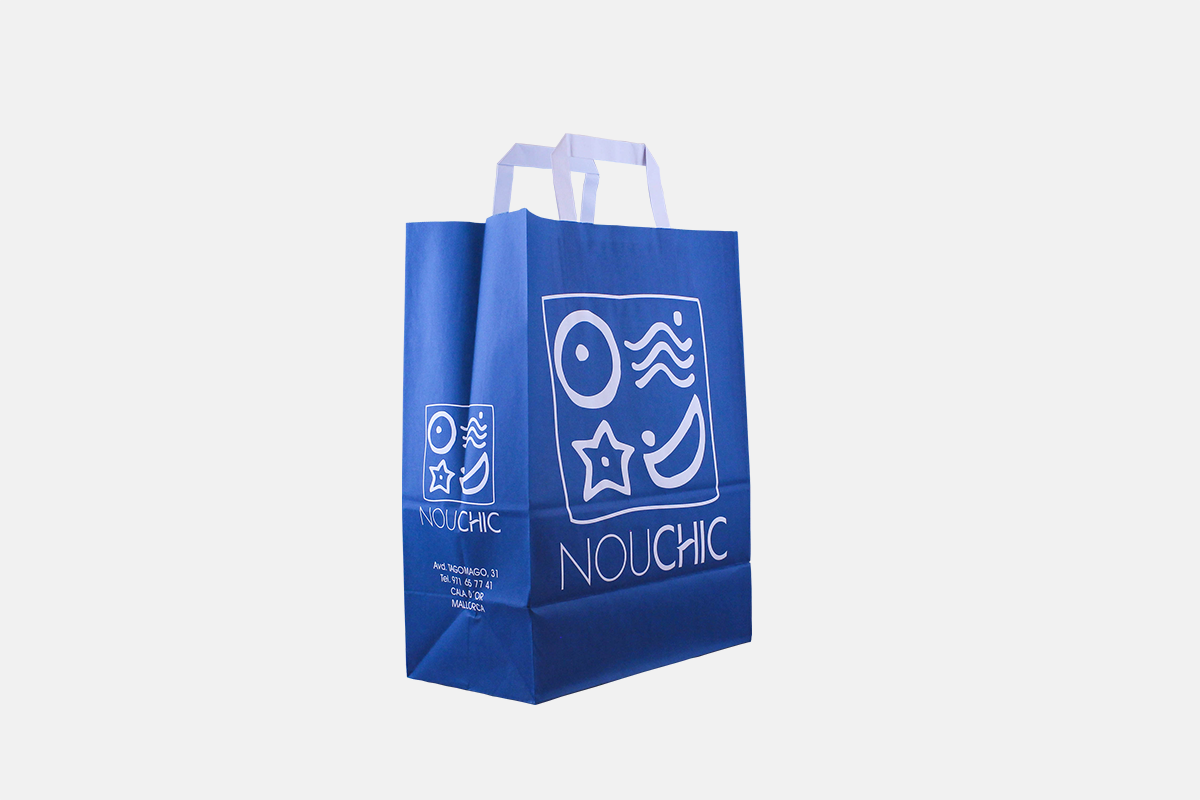 Flachhenkeltasche mit Aufdruck Nouchic